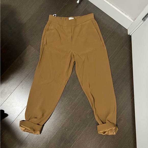 Babaton Ankle-Length Golden Yellow Trousers - Picture 1 of 3